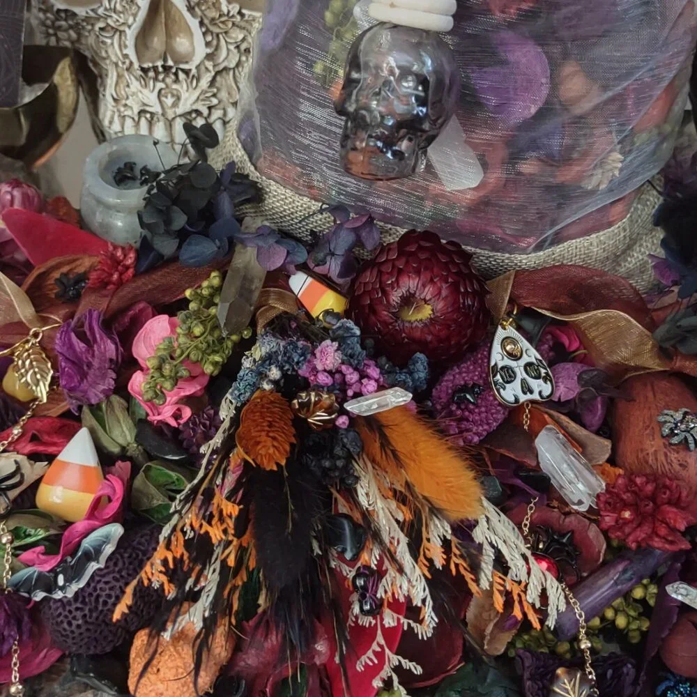 Dragon's Blood Scented Fall Crystal Potpourri Set Halloween Samhain Gift